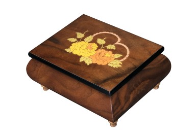 Inlaid Music Box 415 Heart with Flowers